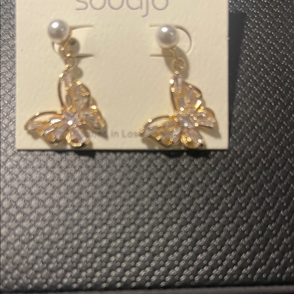 Gold Butterfly Earrings